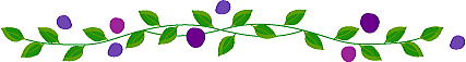 紫の実をつけた草のラインイラスト